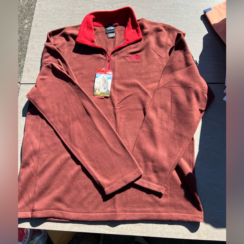 The North Face Fleece  Cherry Stain Brown Mens Top XL